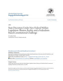State Discretion Under New Federal Welfare Legislation: Illusion
