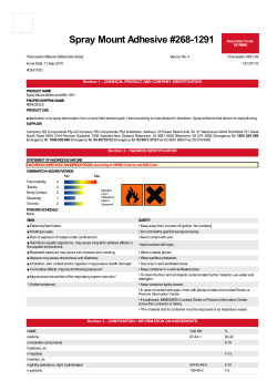 Spray Mount Adhesive #268-1291 Hazard Alert Code