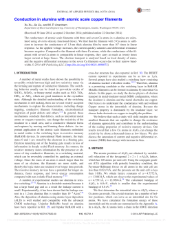 Conduction in alumina with atomic scale copper filaments