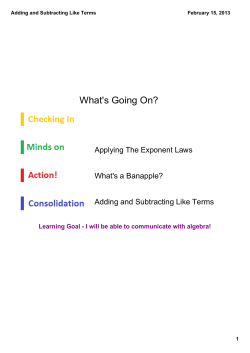 Adding and Subtracting Like Terms