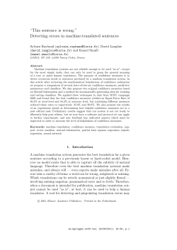 Detecting errors in machine-translated sentences