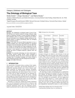 The Ontology of Biological Taxa