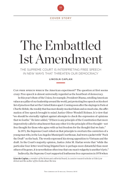 The Embattled 1st Amendment