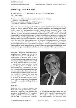 memoir  - Australian Academy of Science