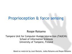 Lecture 5: Proprioception