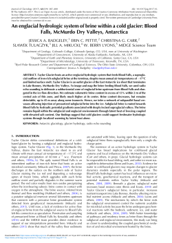 An englacial hydrologic system of brine within a cold glacier: Blood