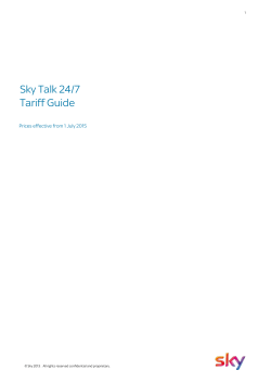 Sky Talk 24/7 Tariff Guide