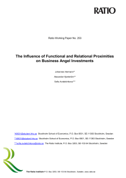 The Influence of Functional and Relational Proximities on