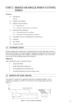 Design of single point cutting tool