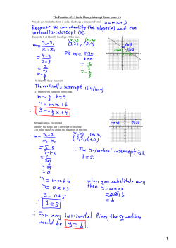 The Equation of a Line in Slope yintercept Form: y=mx + b Why do