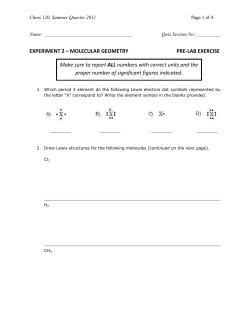experiment 2 &ndash; molecular geometry