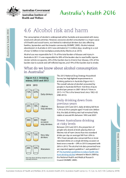 4.6 Alcohol risk and harm - Australian Institute of Health and Welfare