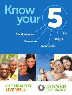 Blood pressure Cholesterol Blood sugar BMI Weight