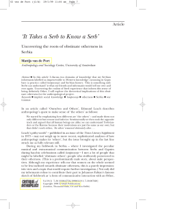 `It Takes a Serb to Know a Serb`: Uncovering the roots of obstinate