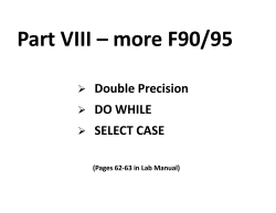 Part VIII &ndash; more F90/95