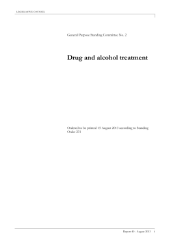 Drug and alcohol treatment - Parliament of NSW