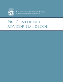 Pre-Conference Advisor Handbook