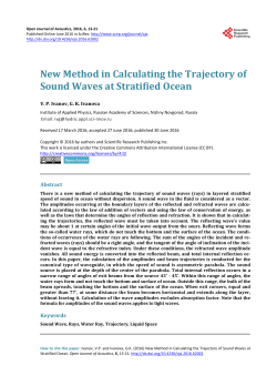 New Method in Calculating the Trajectory of Sound Waves at