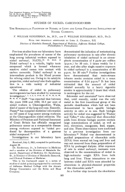 STUDIES OF NICKEL CARCINOGENESIS Previous studies from our