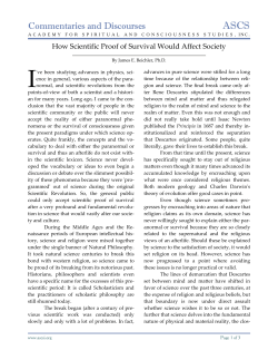 How Scientific Proof of Survival Would Affect Society