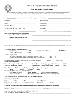 SAVE, A Friend to Homeless Animals