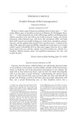 THOMAS CARLYLE [Carlyle`s Portraits of His