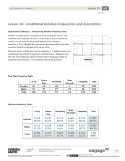 Lesson 10: Conditional Relative Frequencies and Association