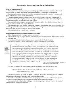 Documenting Sources in a Paper for an English Class