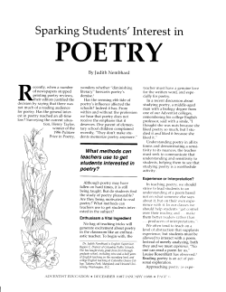Sparking Students` Interest in Poetry - Circle