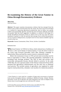 Re-examining the History of the Great Famine in China through