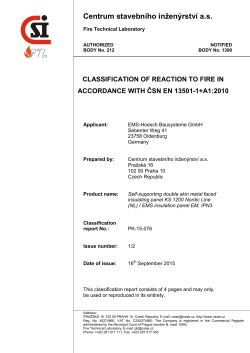 Classification of reaction to fire