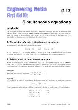 2.13 Simultaneous equations