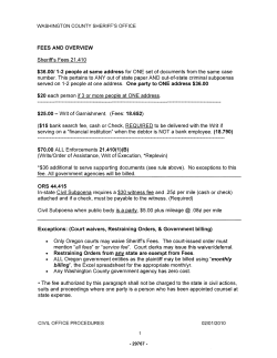 FEES AND OVERVIEW Sheriffs Fees 21.410 $36.00/1
