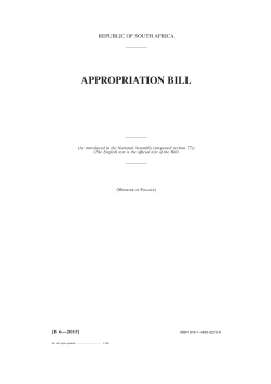 Appropriation Bill - National Treasury