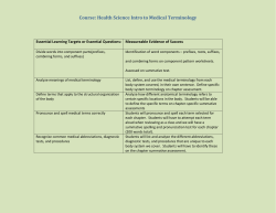 Course: Health Science Intro to Medical Terminology