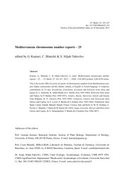 Mediterranean chromosome number reports – 25 edited by G