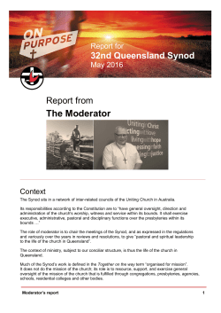Moderator Report - Uniting Church Queensland Synod