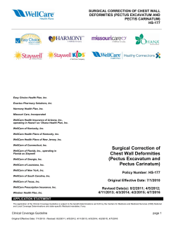 Surgical Correction of Chest Wall Deformities (Pectus