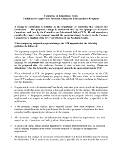 Guidelines for Approval of Proposed Changes to Undergraduate