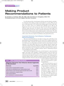 Making Product Recommendations to Patients