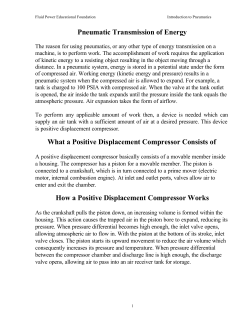 Pneumatic Transmission of Energy What a Positive Displacement