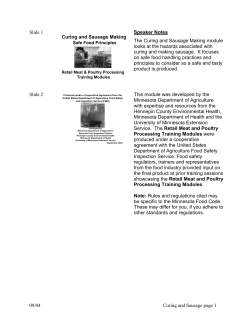 Curing and Sausage Making Safe Food Principles