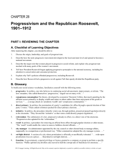 Progressivism and the Republican Roosevelt, 1901
