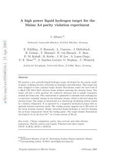 A high power liquid hydrogen target for the Mainz A4 parity violation