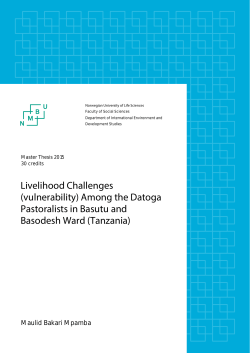 Livelihood Challenges (vulnerability) Among the Datoga Pastoralists