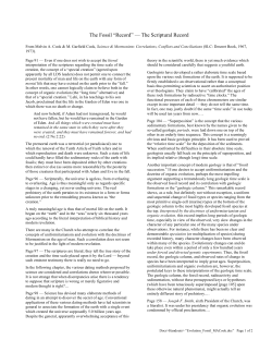 The Fossil &ldquo;Record&rdquo; &mdash; The Scriptural Record