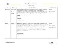 Novel Review Information Sophomore