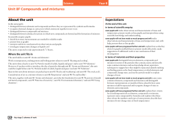Unit 8F Compounds and mixtures About the unit