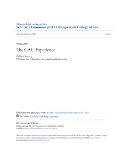 The CALI Experience - Scholarly Commons @ IIT Chicago