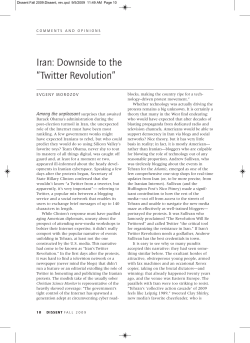 Iran: Downside to the &ldquo;Twitter Revolution&rdquo;